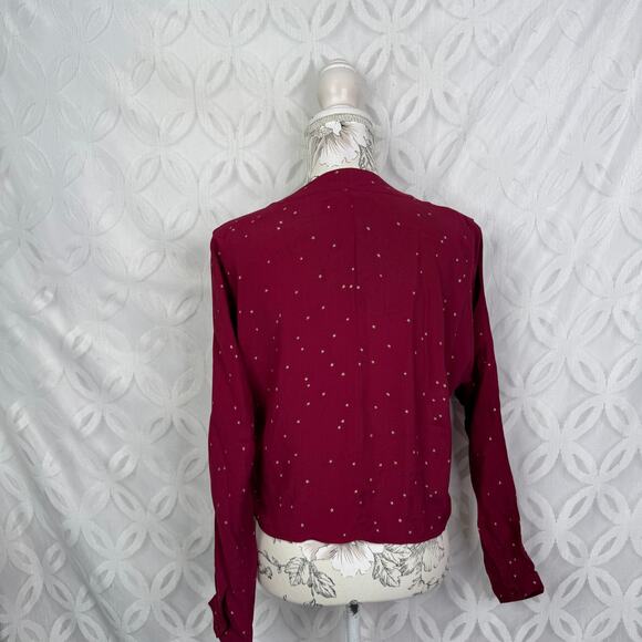 Rails Sloane Top Rogue Gradient Stars Button Shirt Size XS Tie Front Blouse - Picture 13 of 13